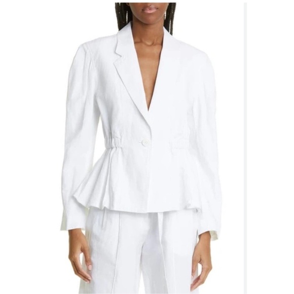Ulla Johnson Jackets & Blazers - Ulla Johnson Marras Peplum Jacket in White Cotton Linen Sz 0-2